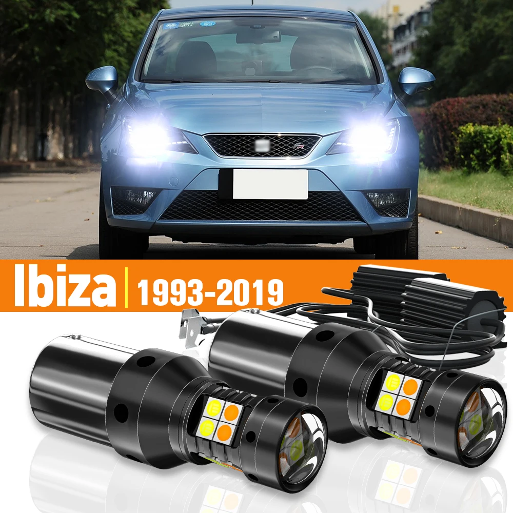 2pcs LED Dual Mode Turn Signal+Daytime Running Light DRL For Seat Ibiza 1993-2019 MK2 6K MK3 6L MK4 6J 6P MK5 Accessories Canbus