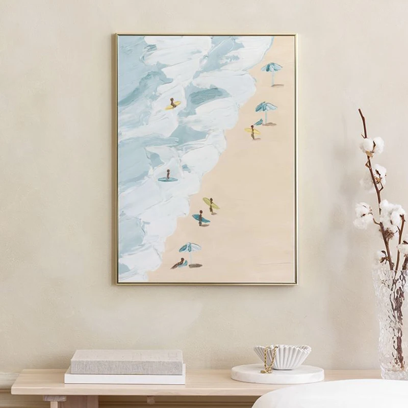 الصيف الأصفر امرأة سيرفر الشاطئ الليمون ويليام موريس الرسم على لوحات القماش الجدارية الزخرفية المشارك طباعة صورة غرفة المعيشة الحديثة #4