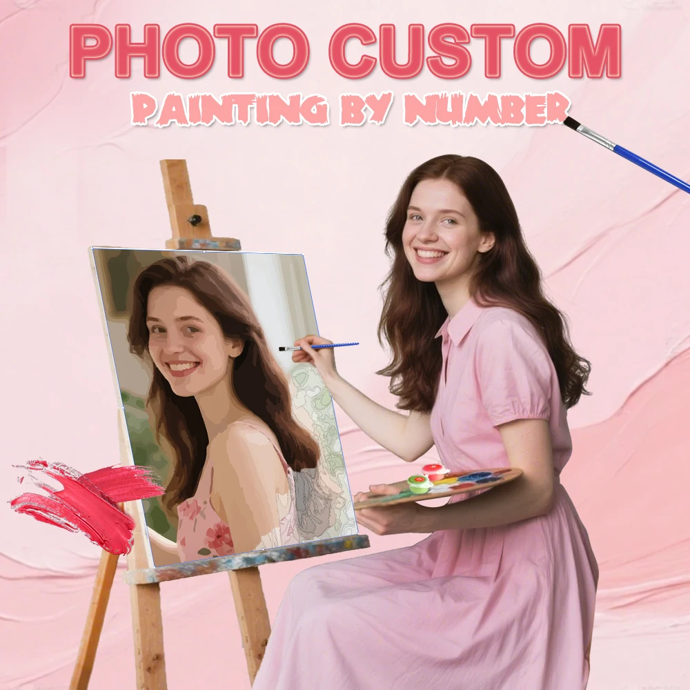 HUACAN Individualisierungslack nach Zahlen, privates individuelles Foto, einzigartige Heimdekoration, Geschenk für Erwachsene, Kunstliebhaber
