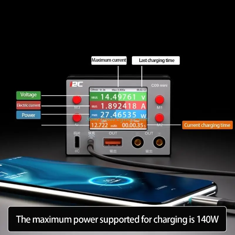 E74E Aluminum Charging Current Meter Waveform Current Meter for Mobile Phone Baseband
