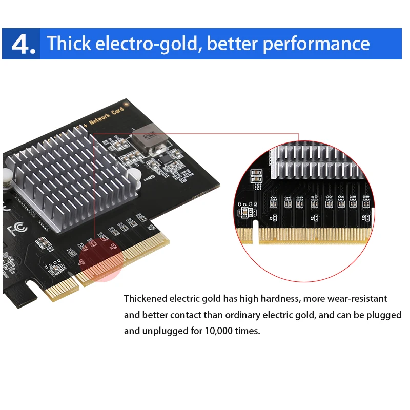 Gaming Adaptieve Pci Express X 8 Voor Desktop 10G Enkele Poort Sfp Lan-kaart Computer Accessoires Fiber Netwerkkaart game Pci-E Kaart