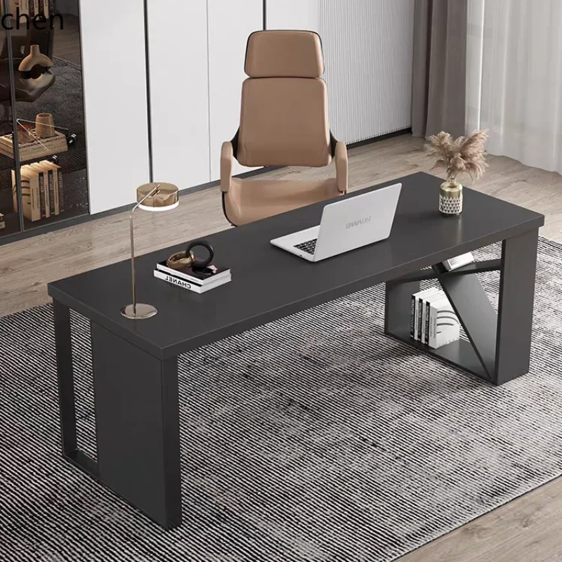 

HYS modern simple desk minimalist home study light luxury high sense solid wood computer desk writing