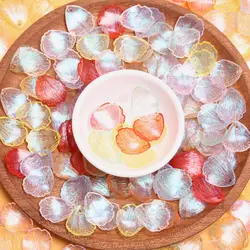 19*23mm 10pcs Acrylic Candy Color Transparent Flower Petal Beads For Jewelry Making DIY Pendant Crafts Handmade Materials