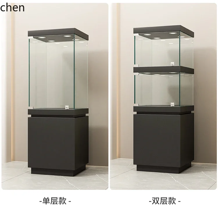 ZML Glass Display Cabinet Museum Showcase Statue Exhibition Display Cabinet