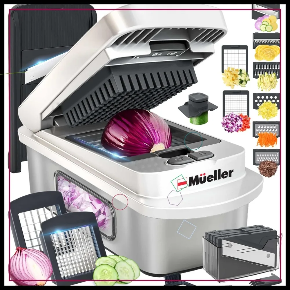 

Многофункциональный измельчитель овощей и мандолина 10-в-1 из нержавеющей стали, кухонные принадлежности, измельчитель продуктов в цвете белый песок/серый