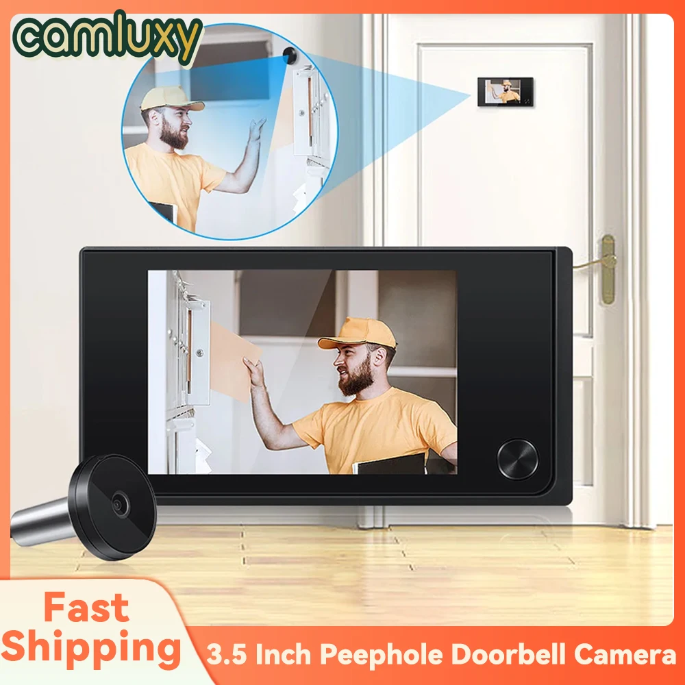 Camluxy 3.5 Inch Peephole Doorbell Camera 120° Viewer Digital Camera LCD 2 Million HD Pixels Cat Eye Door Bell Outdoor Monitor