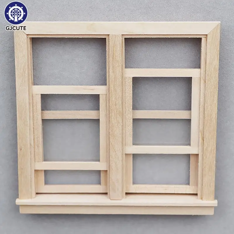 1:12 Dollhouse Miniature Wooden Window Sliding Panel Windows Can Be Painted Furniture Model Decor Toy Doll House Accessories