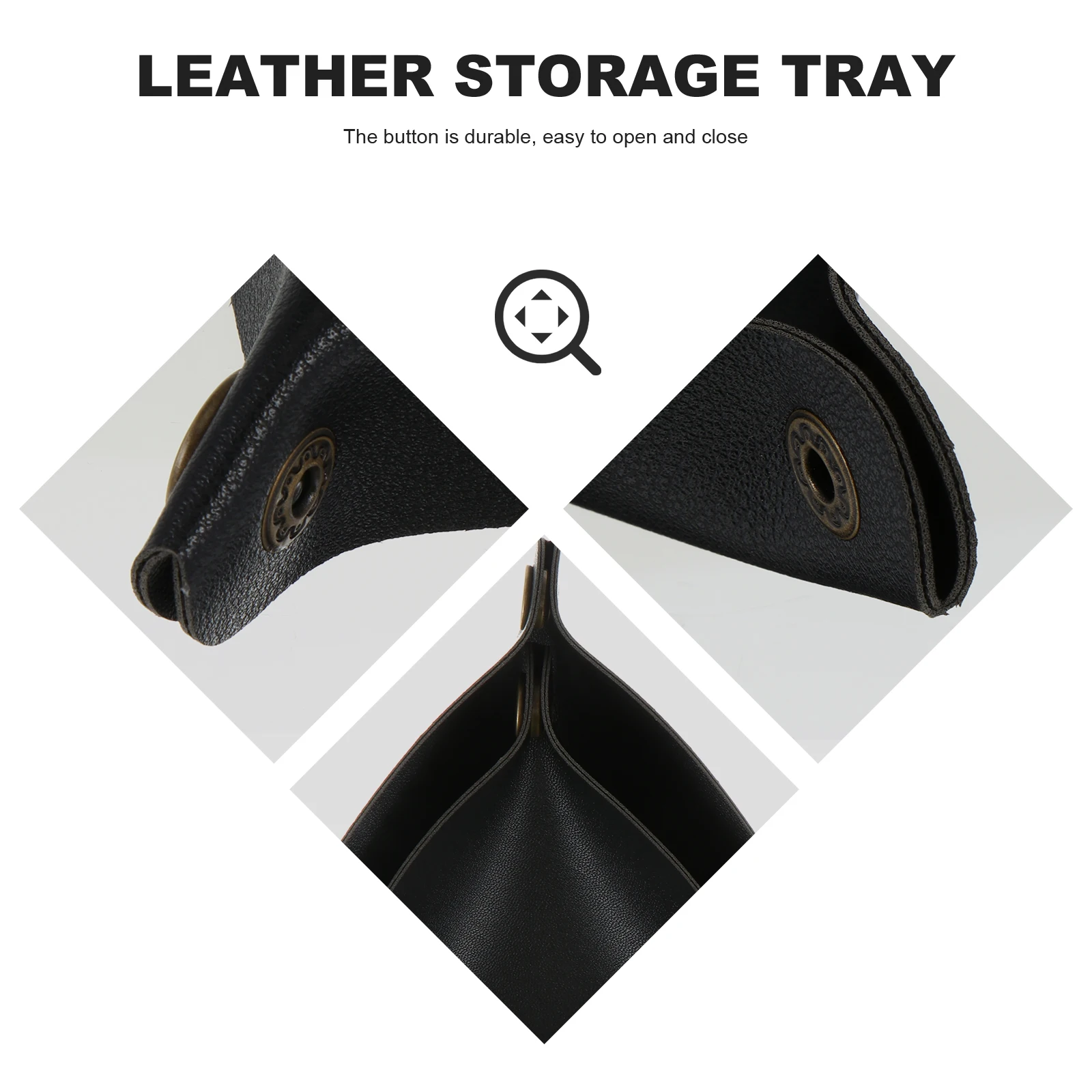 

2pcs Pu Storage Trays Triangle Coin Key Desktop For Home Office Thickened Multi-Function Household Organizing Desktop