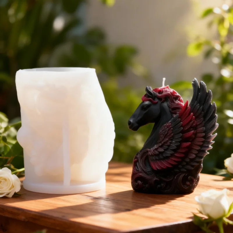 

DIY Pegasus Scented Silicone Candle Mold Handmade Soaps Diffuser Stones Ornaments Soap Resin Molds for Candles Making Supplies