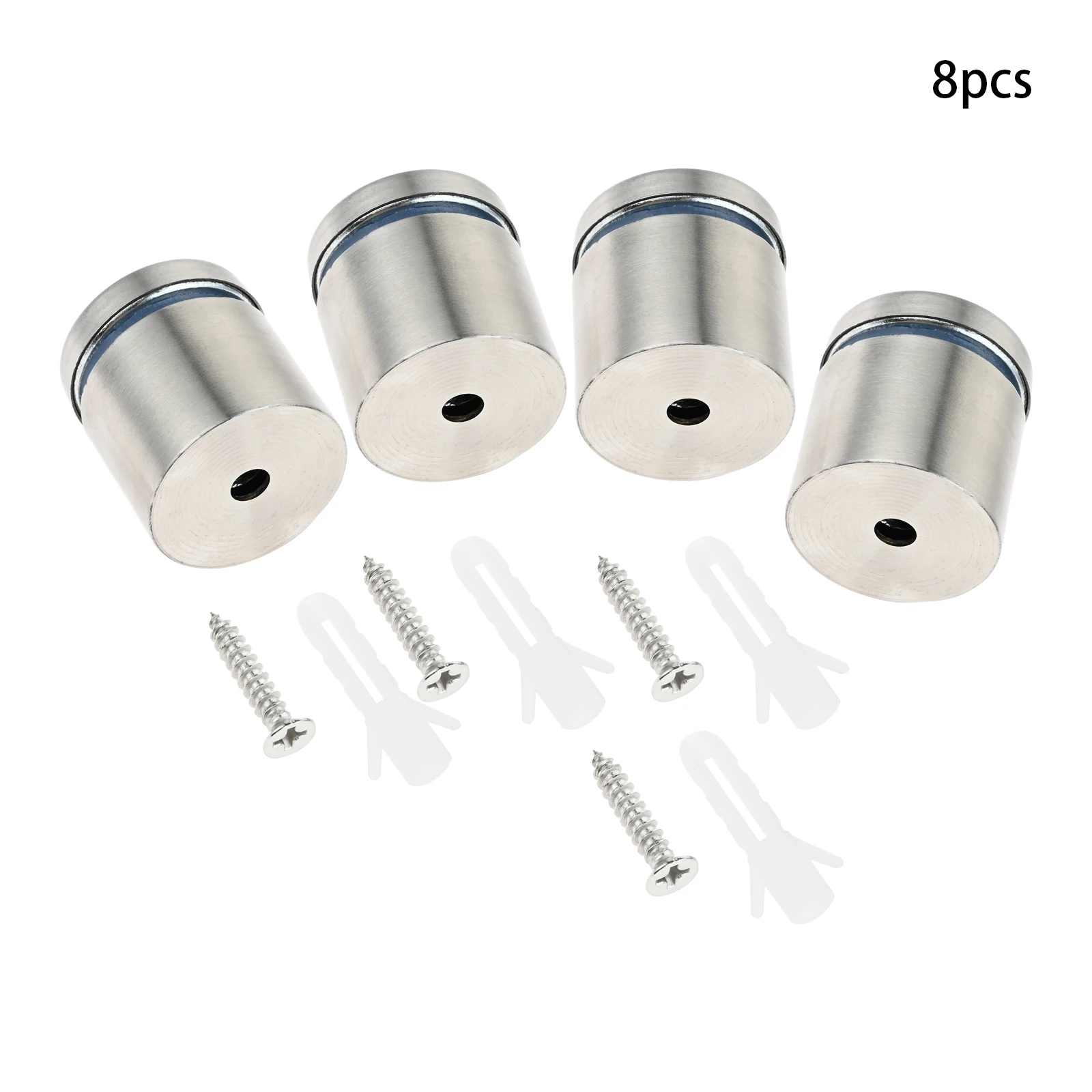 8pcs Advertising Board Standoff Screw 25x25mm Silver Stainless Steel Sign Glass Fasteners Mirror Billboard Fixing Nails Hardware