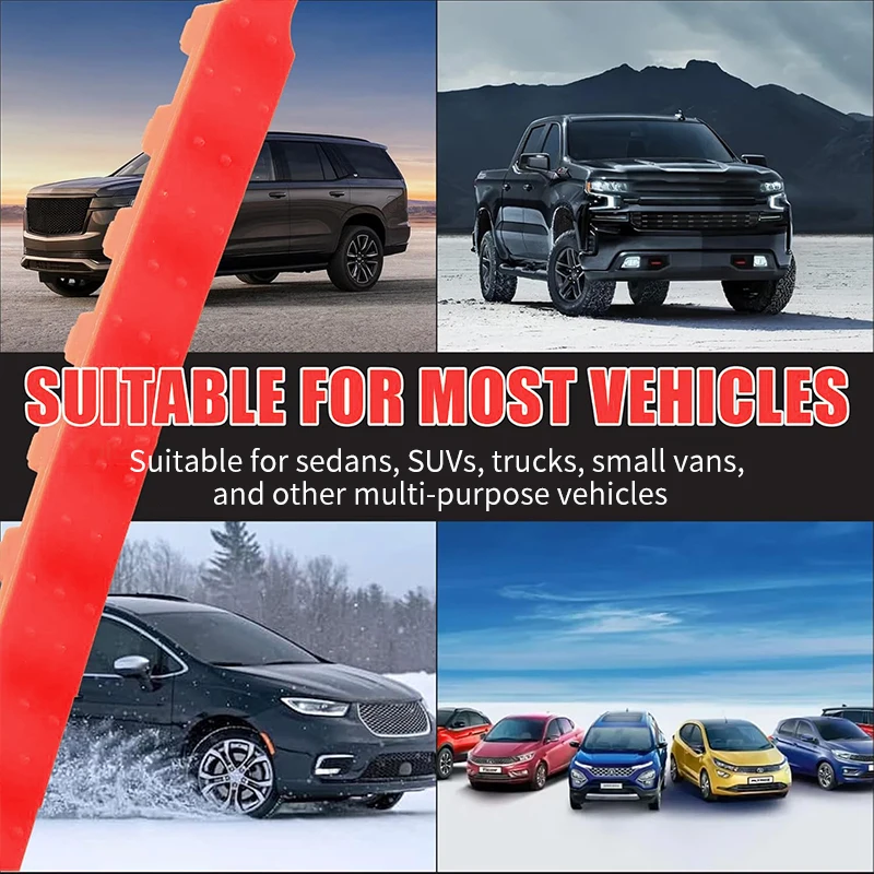 AAZRZRZ universeel type 10 / set rood nylon materiaal super grip sneeuwbandketting, geschikt voor autovoertuigen SUV vrachtwagen sneeuwketting