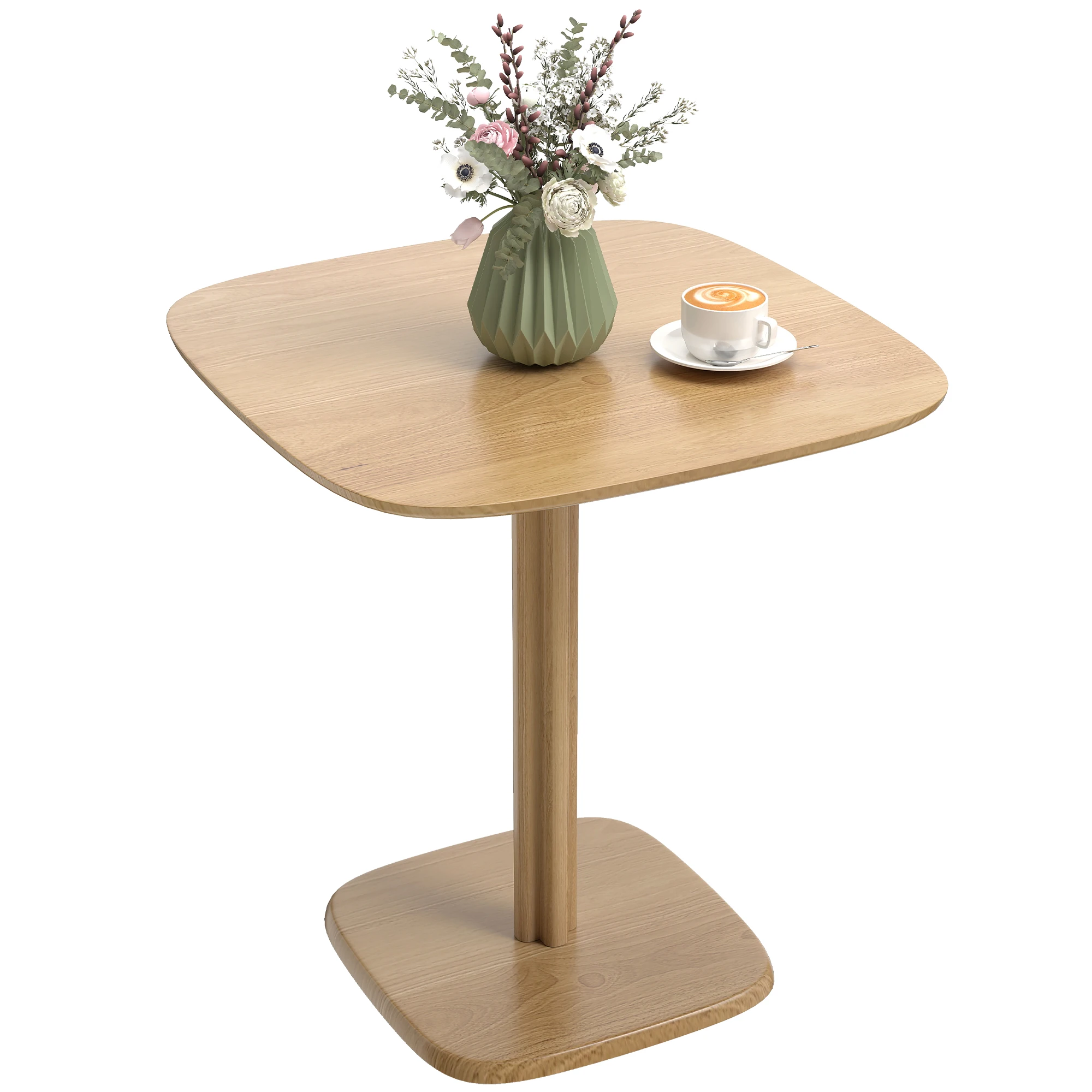HOMCOM Mesa de Comedor de Madera Mesa de Cocina Cuadrada para 4 Personas para Espacios Pequeños 70x70x75 cm Madera Natural