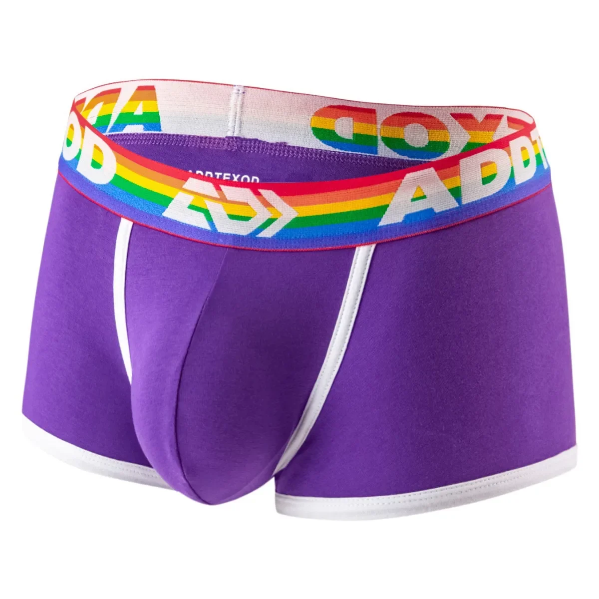 Men's Boxer Briefs with Rainbow Waistband, Mid-low Waist Multi-color Underwear