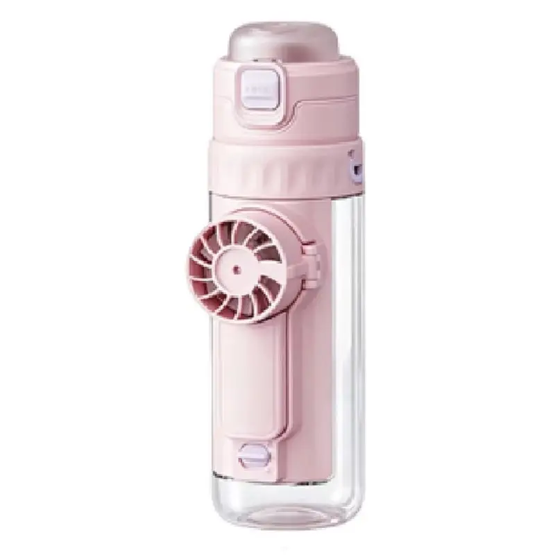 CHCH Water Cup Portable Spray Fan For Children' S School Use, Handheld Fan,Multi-Functionality Detachable Water Bottle Pink