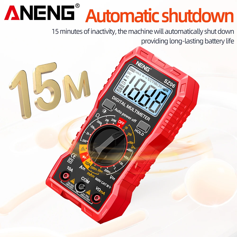 ANENG SZ06 Digital Multimeter Voltage Resistance Meter AC/DC Ammeter 600V Voltmeter Multimetr Electrician LCD Backlight Ohm Test