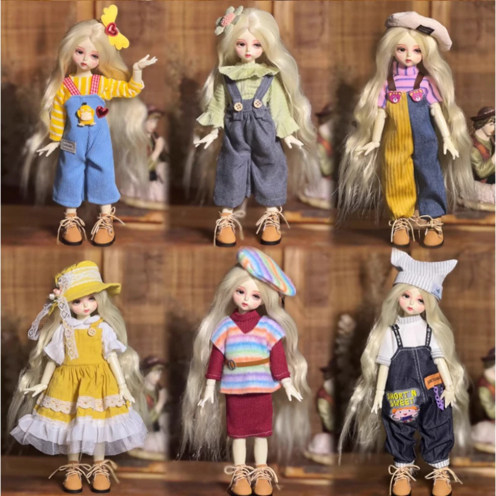 1/6 Anime BJD Doll 30cm Girls Dress Up Regalo di compleanno Giocattoli con vestiti 23 Giunti Corpo mobile Principessa Accessori per bambole complete