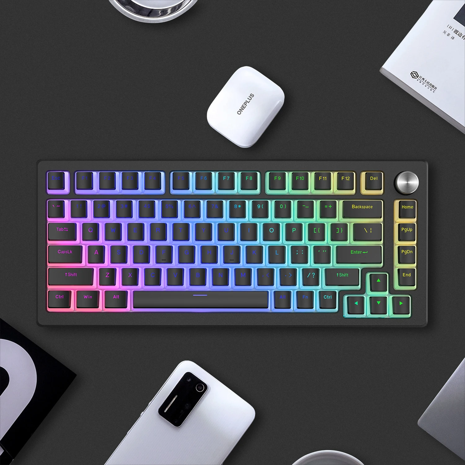 

165-клавишные колпачки для клавиш с RGB-подсветкой, черно-белые колпачки для клавиш из ПБТ с двойным выстрелом, OEM-профиль для переключателей Cherry Gateron MX, клавиатуры