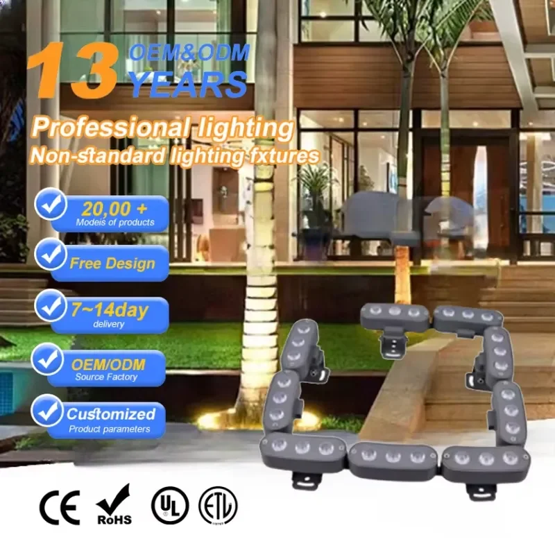 IP65 Waterproof 12W Dimmable LED Tree Ring Light for Outdoor Landscape Lighting Aluminum Body Coconut Palm Hug Lamp
