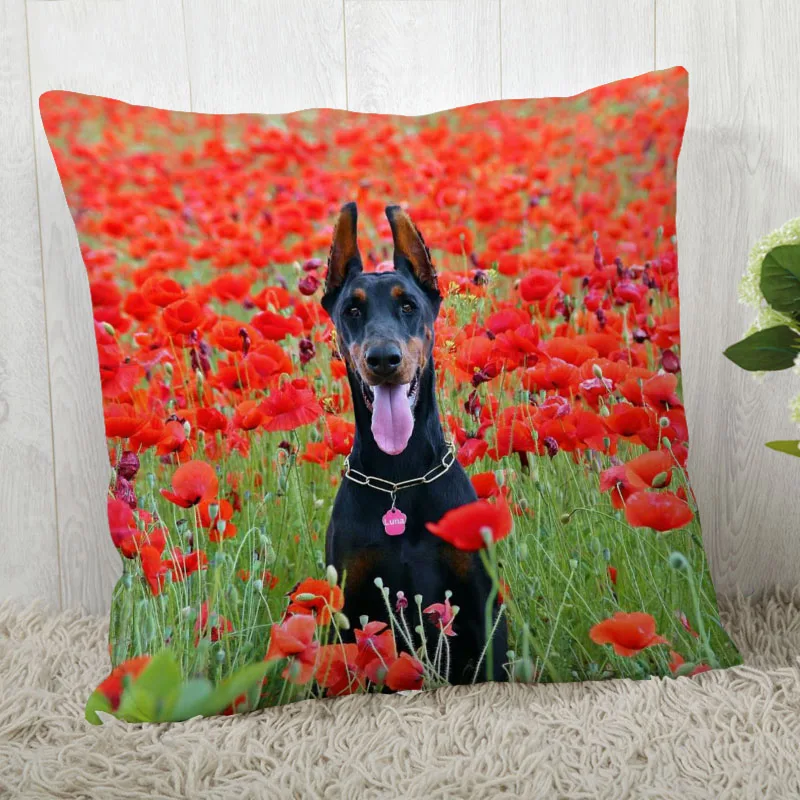 Pillowcase Doberman Pinscher  Modern Home Living Room Decoration  