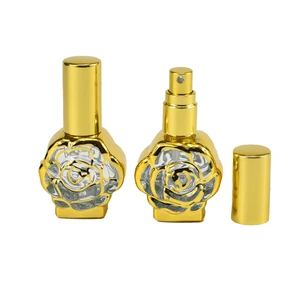Mini Roller Perfume Bottle 11ml Gold Plating Empty Refillable Essential Oil Container Travel Perfume Bottle Glass Roll on Bottle