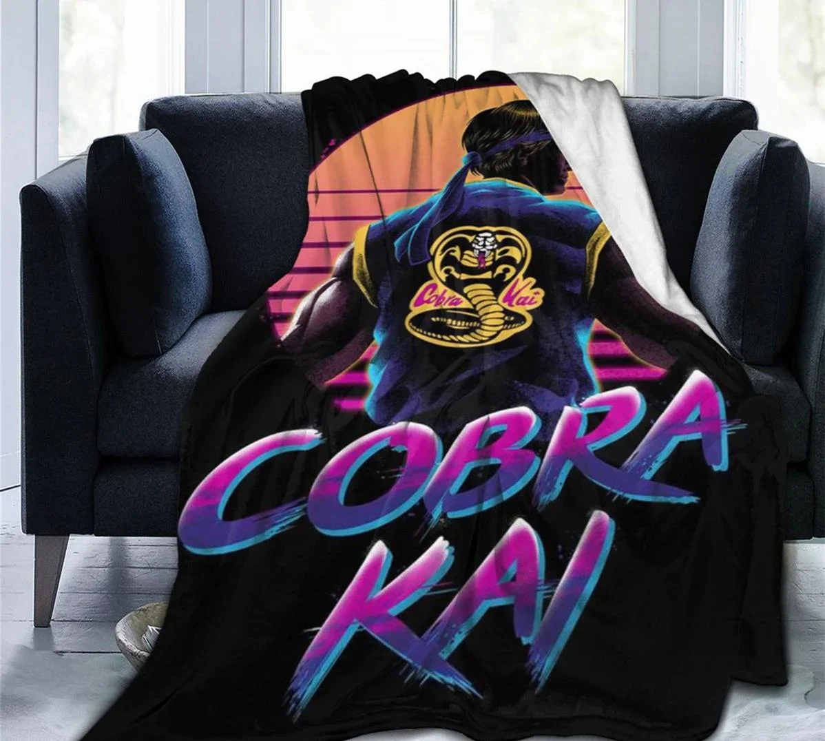 3D Printed Cobra Kai Karate Kid Blanket Soft Sofa Cover Throw Blanket Fleece Tapestry Warm Bed Blankets for Bedroom Couch