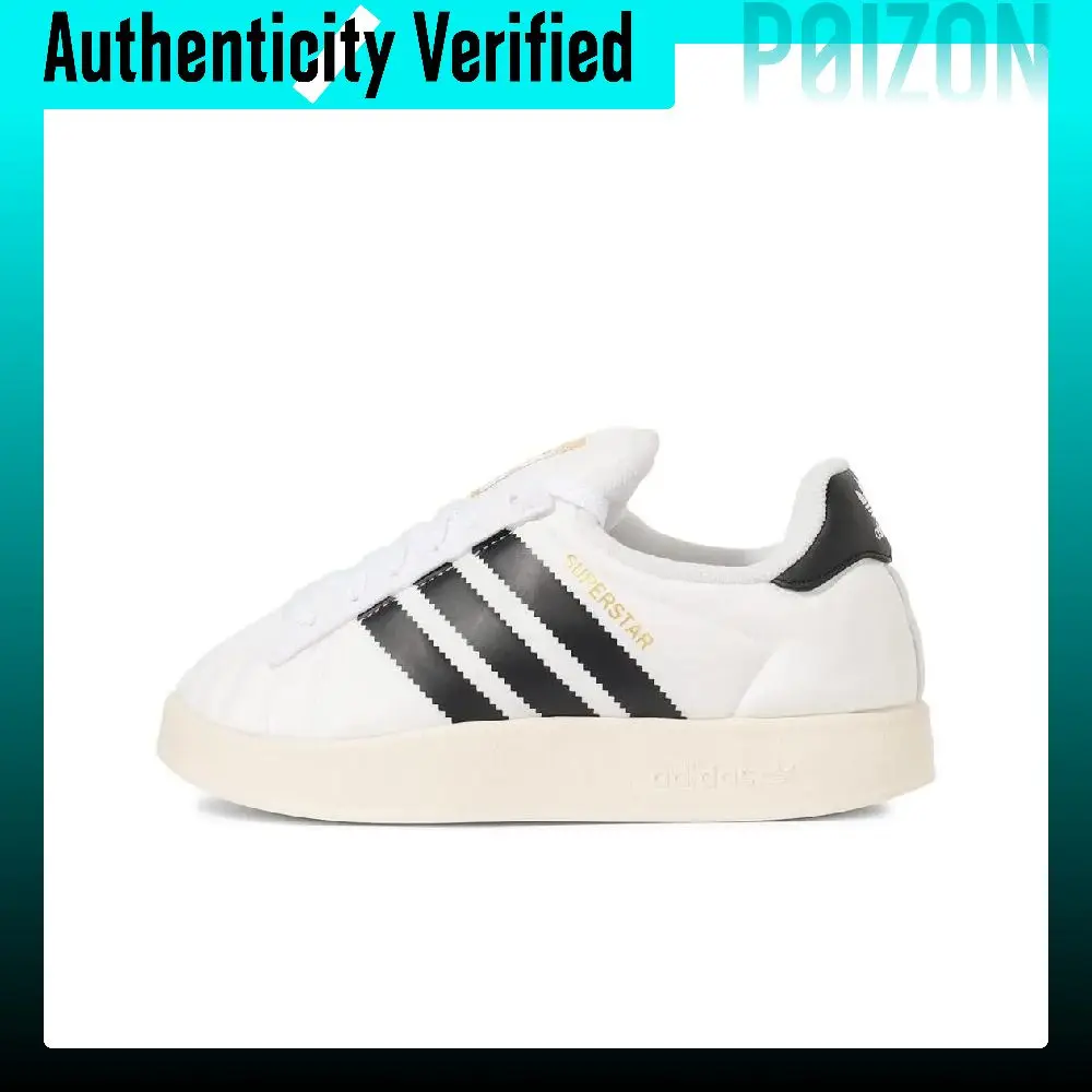 Adidas Originals SUPERSTAR Textile, Synthetic Leather Low top Skateboard Shoes Women's White IE1435