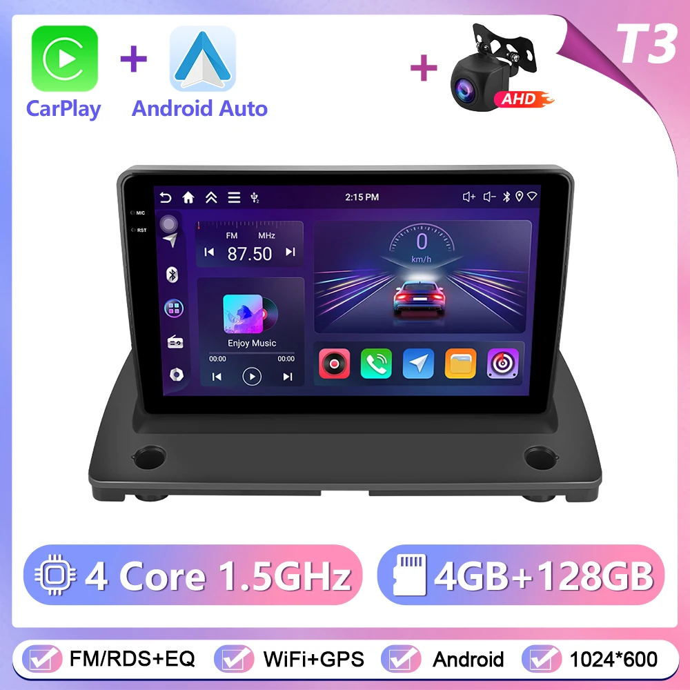 Podofo Draadloze CarPlay Android Auto Autoradio voor VOLVO XC90 2004-2013 GPS Navigatie 2Din Multimedia Autoradio stereo