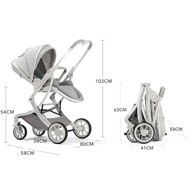 Lightweight eggshell baby Stroller Traveling Cabin Baby Pushchair kinderwagen baby carriage car High view four wheels cart