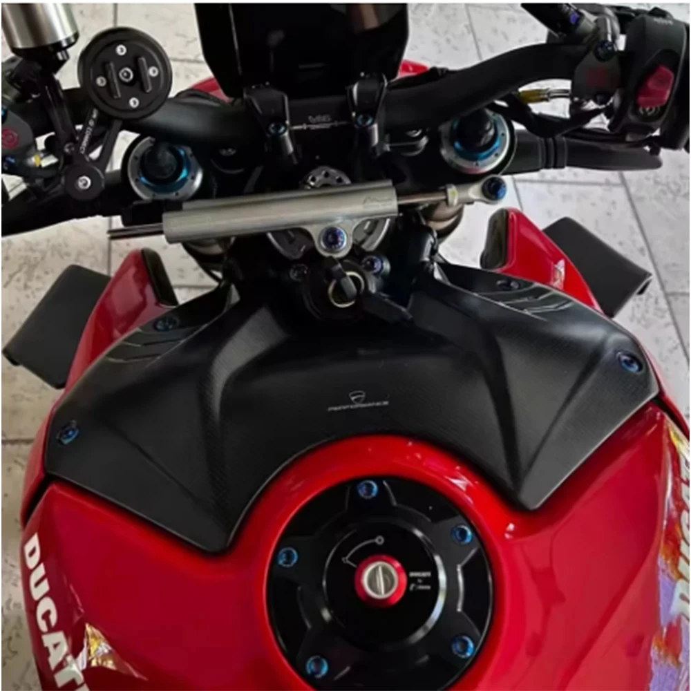 

For DUCATI Streetfighter V4 V4S SP 2020 2021 2022 Accessories Motorcycle Carbon Fiber Front Fuel Tank Cap Battery Cover Fairing