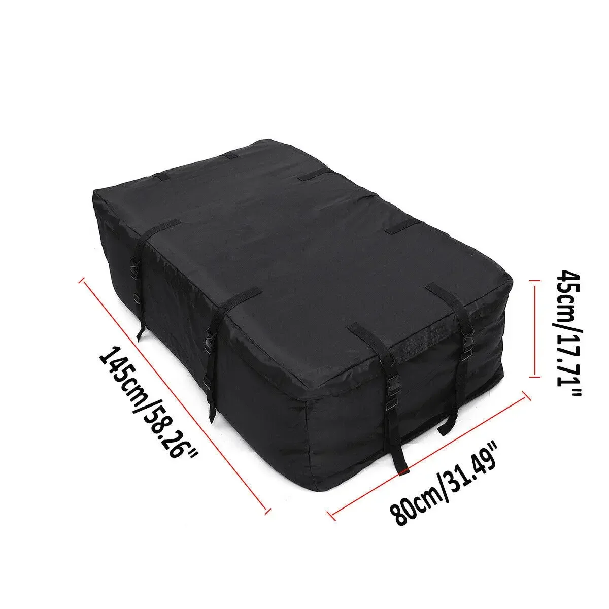 420d Oxford Cloth 145*80 * 45cm Roof Bag Luggage Bag with 4 Straps 8 Buckles Dustproof Water-Proof Bag