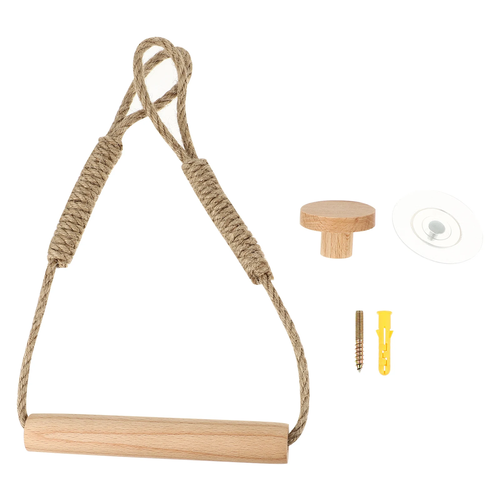 

Retro Toilet Paper Holder Creative Sturdy Wood Tissue Rack Rope Roll Artistic Balcony Living Room Space Decor