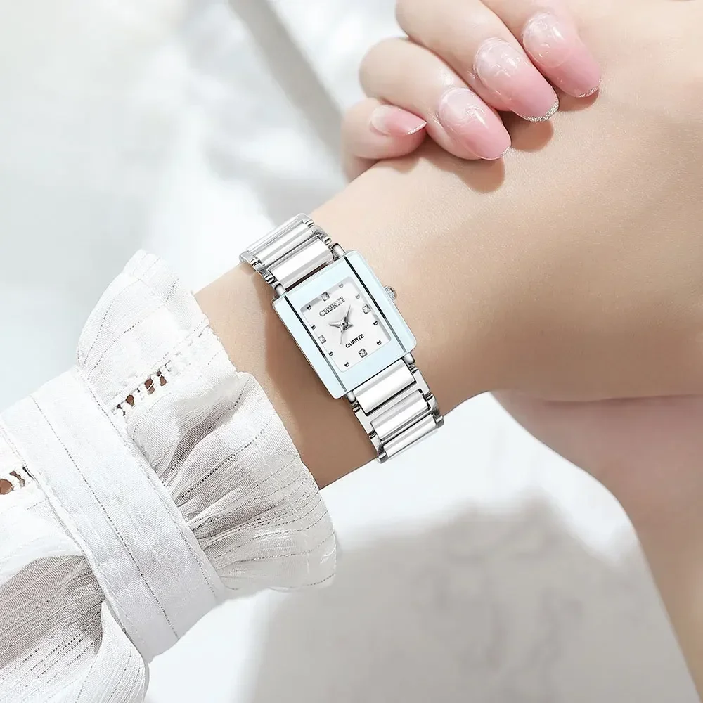 CHENXI Relojes de pulsera de cuarzo de cerámica de imitación Wamen Relojes casuales de moda de primeras marcas Reloj de moda de lujo para hombres y mujeres para amantes