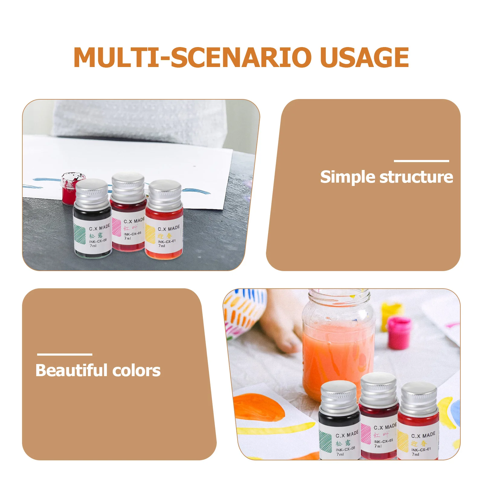 6 قطعة مجموعة ملونة الزجاج انخفض القلم كريستال توقيع الرسم الكتابة اللوحة الخط الحبر لوازم الفن القرطاسية مكتب #3