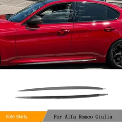 Carbon Fiber / FRP Side Skirts Extension Lip Molding Trim Sticker for Alfa Romeo Giulia Sedan 4-Door 2015-2022 Car Styling