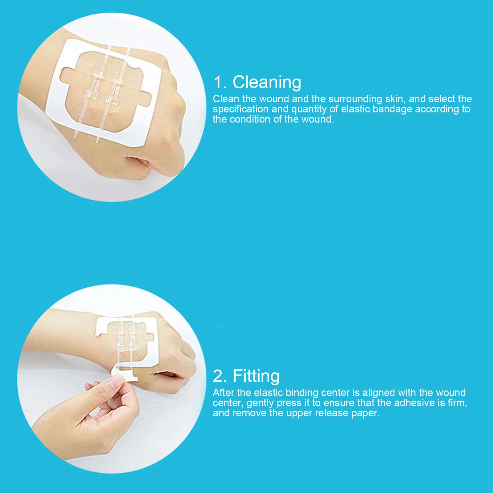 2pcs Perban Perekat Darurat untuk Menutup Luka, Kit Jahitan Zip untuk Perawatan Luka, Perban Zipper