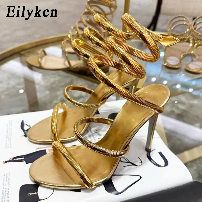 Eilyken Sommer Street Style Knöchel riemen offene Zehen schmale Band Frauen Sandalen dünne High Heels Stripper sexy Banketts chuhe