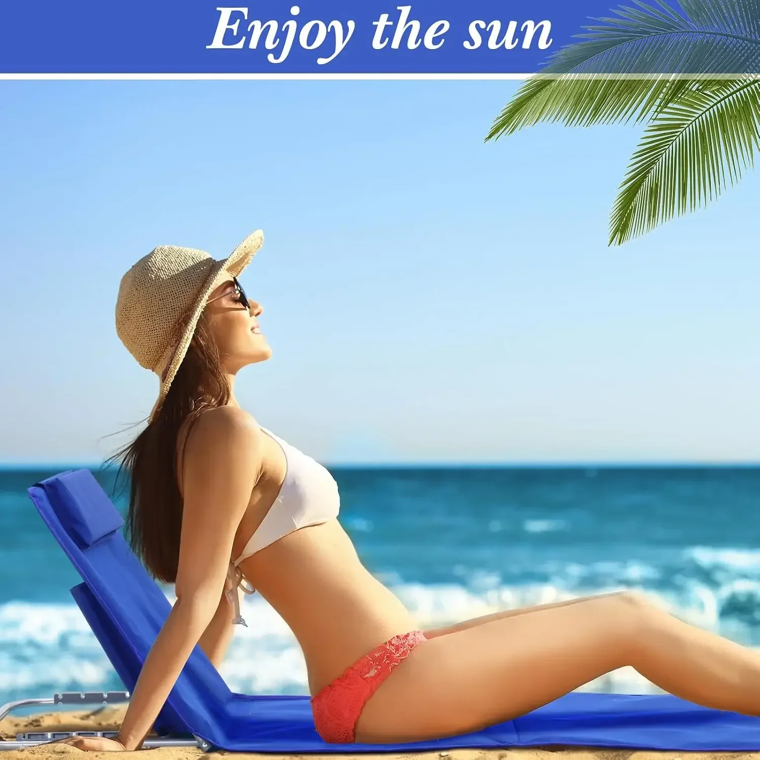 Bestseller4 Pack Beach Lounge Chaise Chairs with 2 Folding Side Tables Portable Tanning Chair 5 Position Adjustable Lightweight
