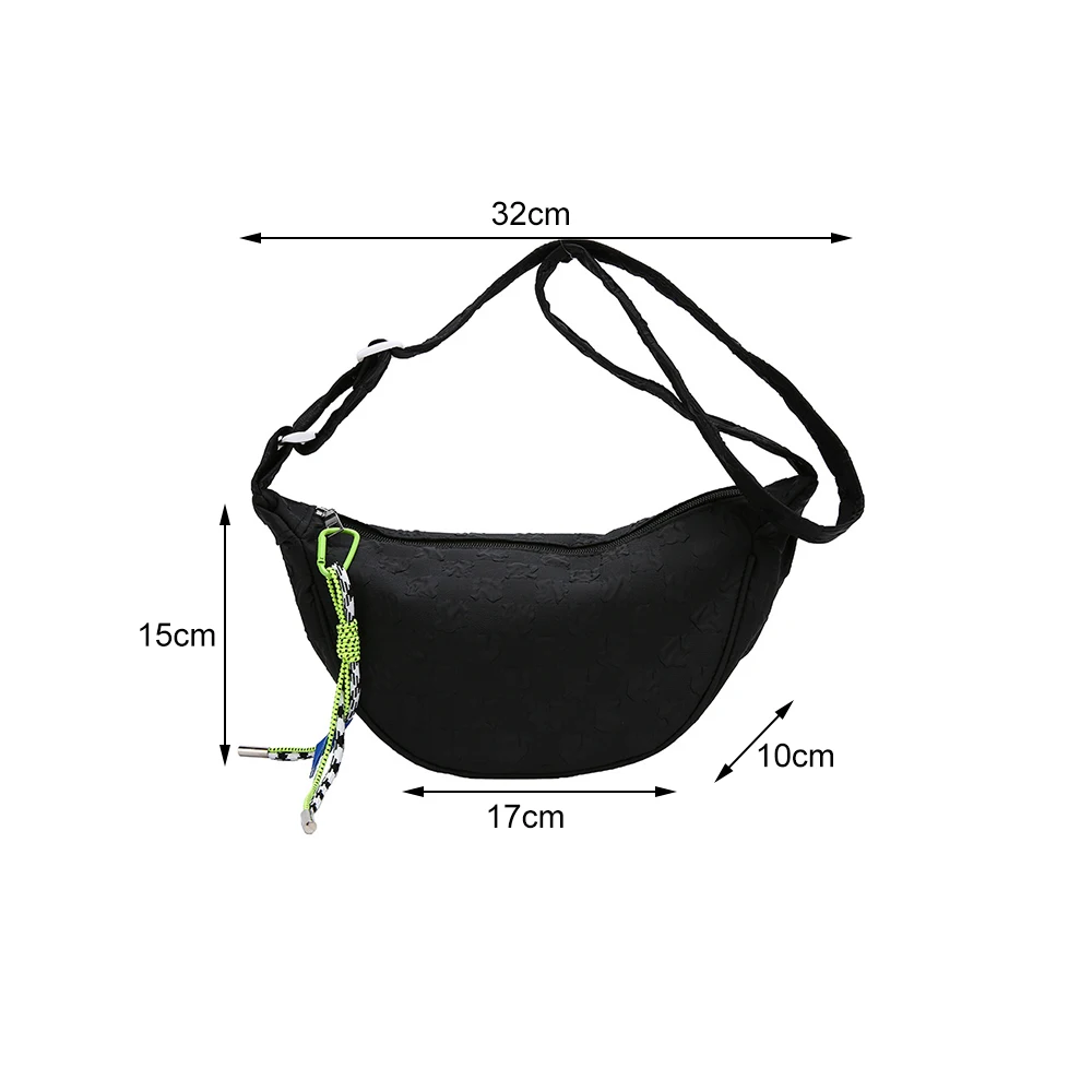 Plaid Crossbody Bag for Women Fashion Half Moon Shoulder Bag Casual Large Capacity Chest Bags Female Nylon Simple Handbag Purse