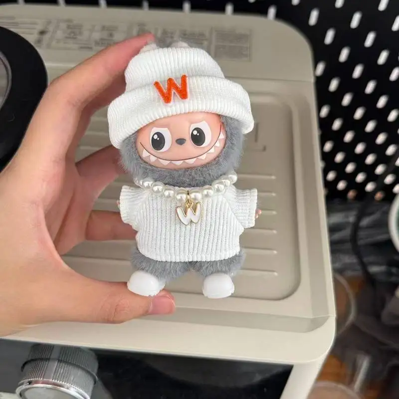 Solo para ropa de muñeca Labubu, conjunto de ropa para muñeca 4,0 de cuarta generación, conjunto de 4 piezas de ropa para muñeca para reemplazo sin muñeca