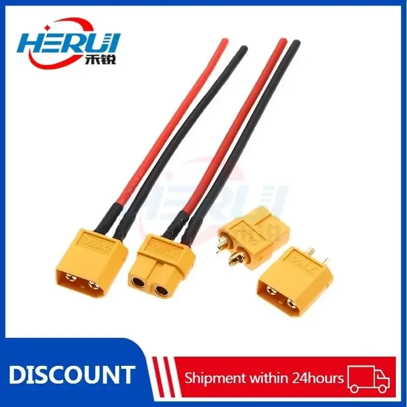 

5pcs xt60 connector male/female plug Model aircraft XT60-f /M with cable Electrical test Lithium battery charging interface