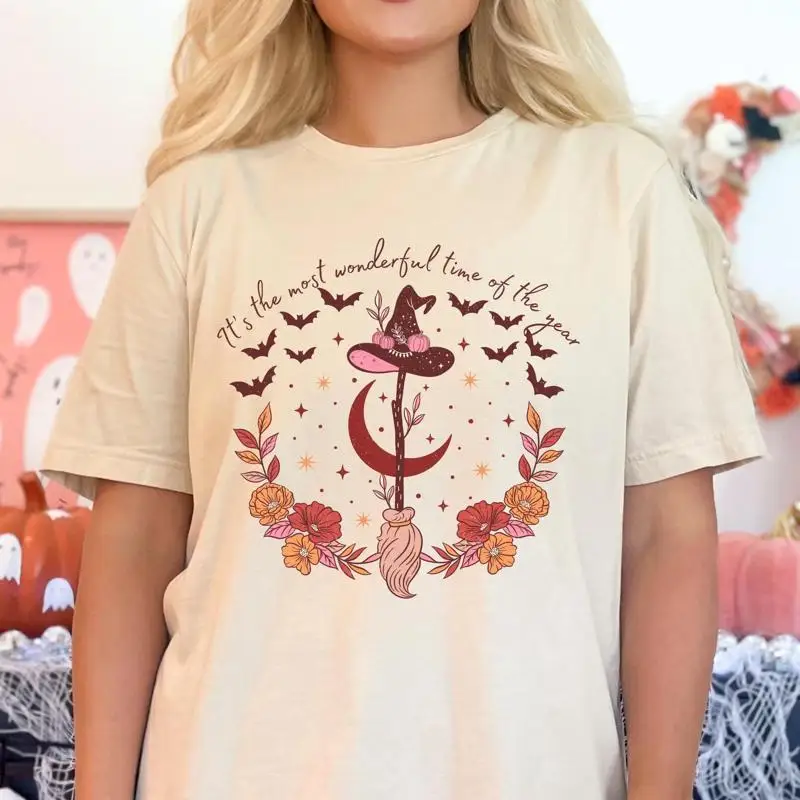 Witchy Halloween T Shirt It'S The Most Wonderful Time Of Year Vintage Wiccan New Samhain Blessing