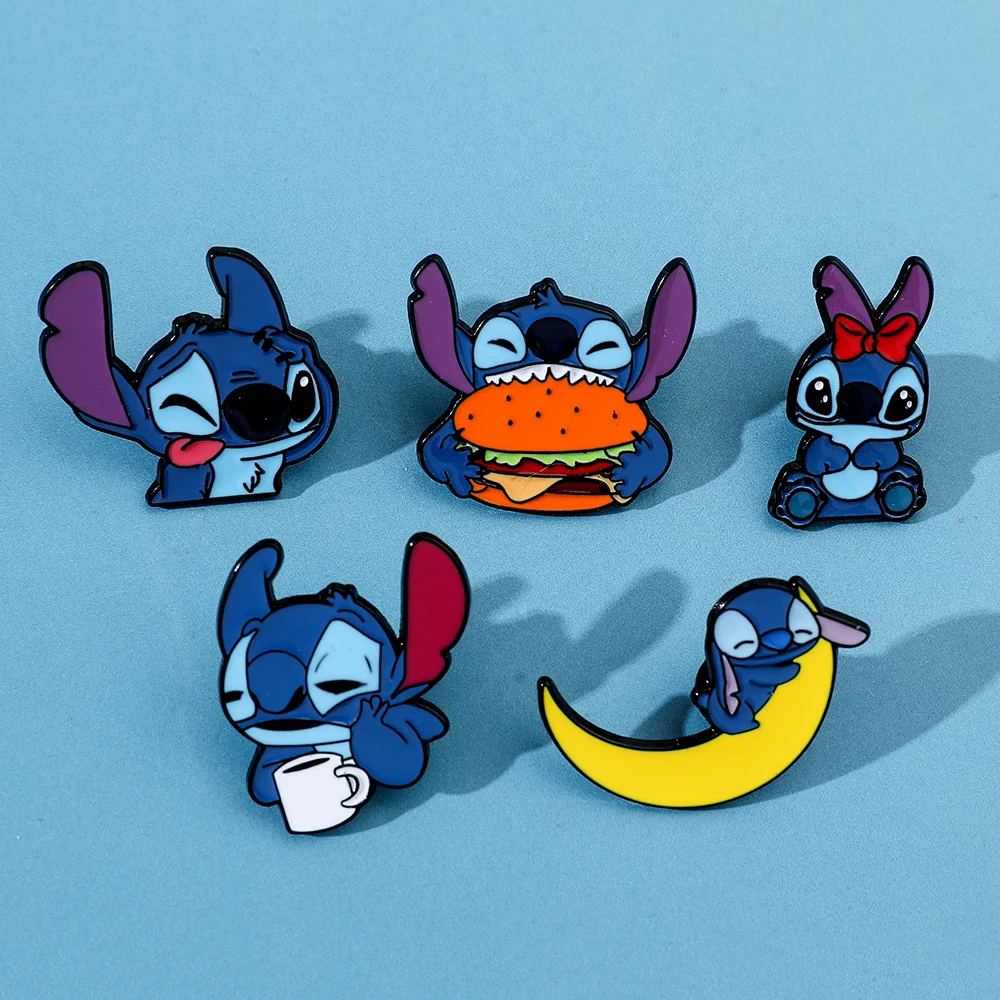

Disney Stitch Brooch Funny Creative Anime Cartoon Lilo & Stitch Enamel Lapel Pin for Jewelry Backpack Clothing Accessories