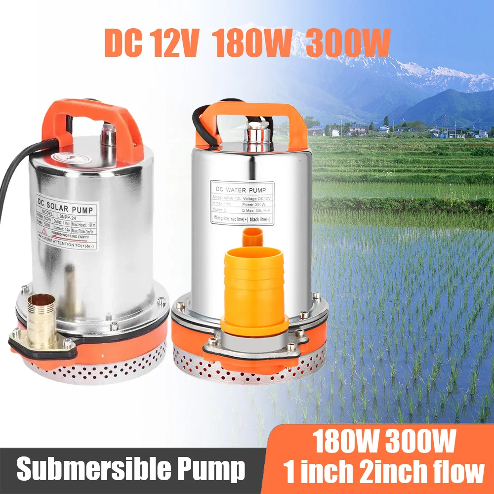 

2-Inch DC 300W Submersible Pump 12V Agricultural Deep Well Pump Electric Vehicle Water Screw Pump Battery Watering Pumper Pump