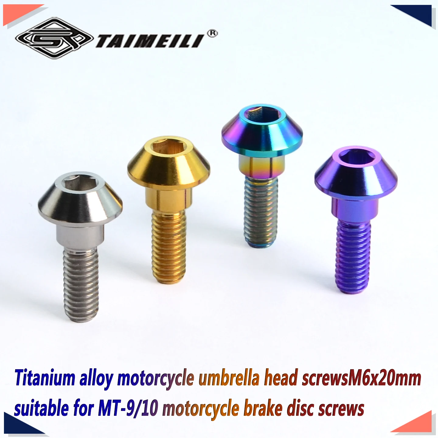 1pcs/5pcs Titanium alloy motorcycle umbrella head screws M6x20mm suitable for MT-9/10 motorcycle brake disc screws
