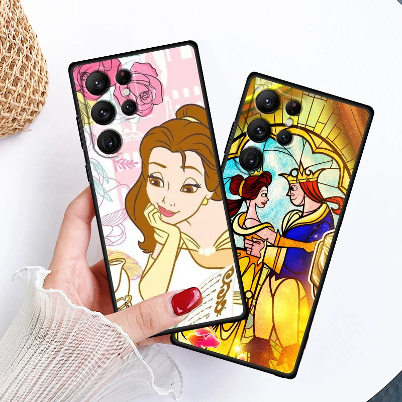 Princess Bella Beautiful For Samsung Galaxy S24 S23 S22 S21 S20 FE S10 S10E Plus Ultra Pro Lite 5G Black Back Phone Case