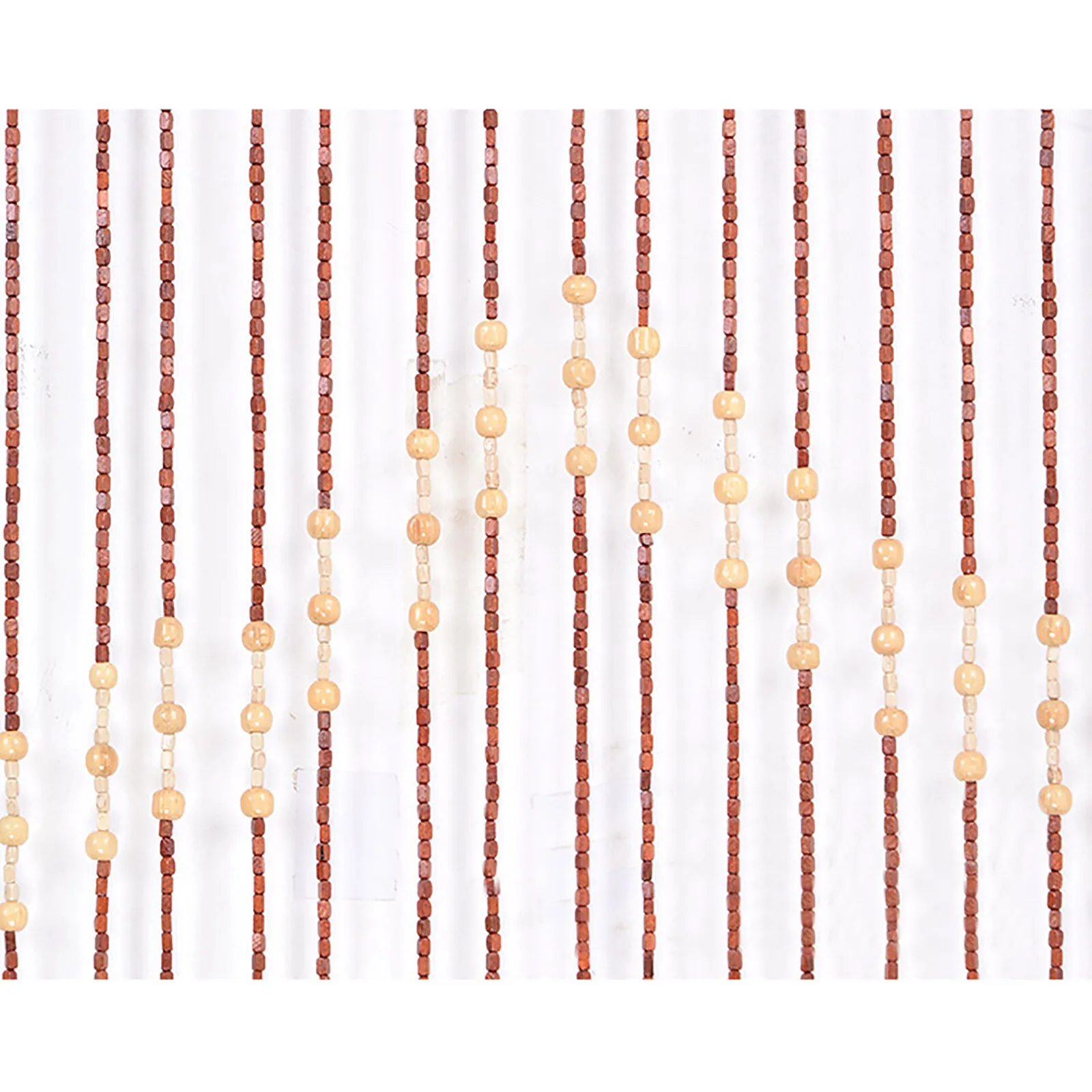 ستارة خرز خشبية طبيعية مصنوعة يدويًا بشاشة يطير وباب غرفة ونافذة الشرفة ومقسم غرفة النوم والحمام