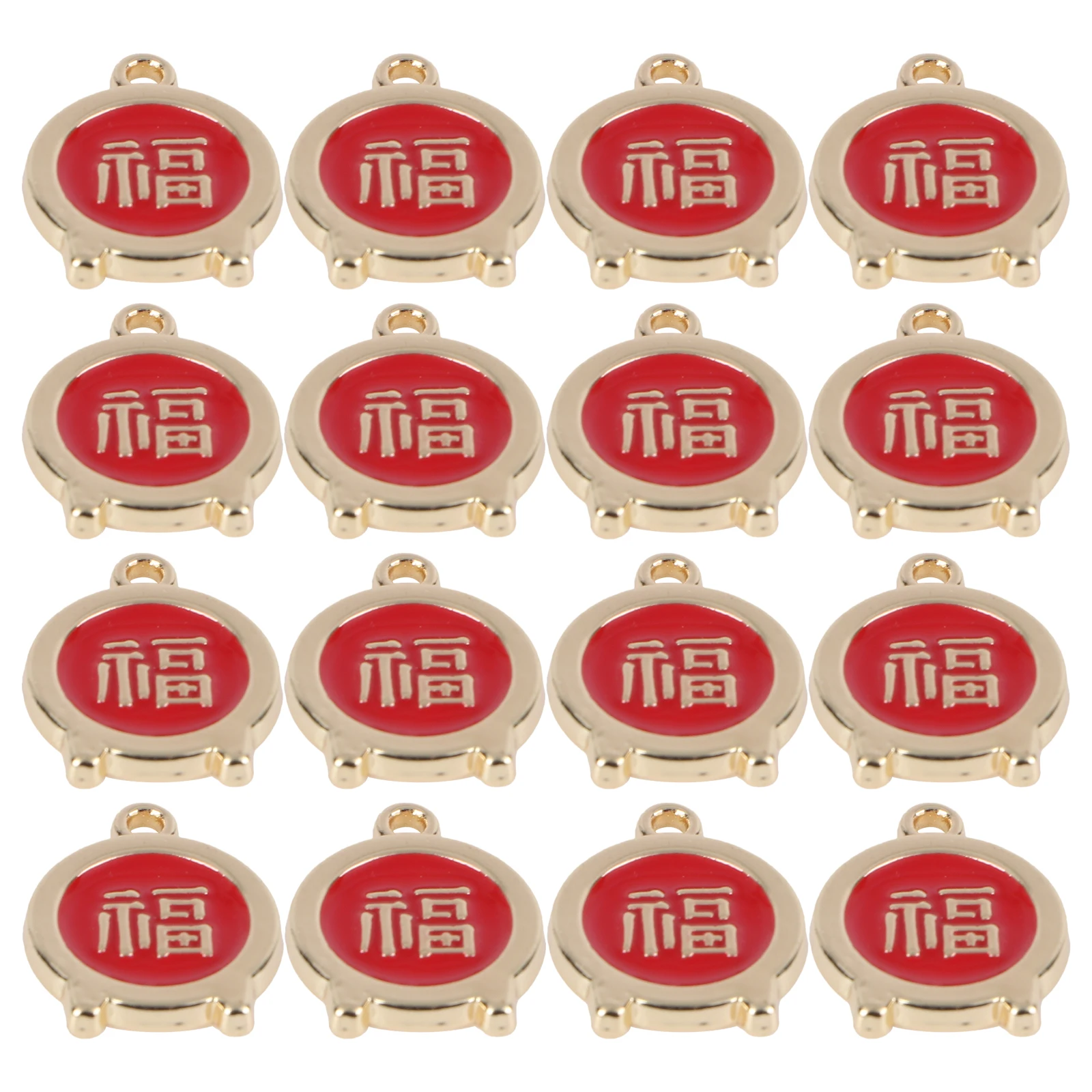 

30 Pcs Fuji Earrings Red Pendant DIY Festive Decorative Pendants Alloy Charm Jewelry Accessory