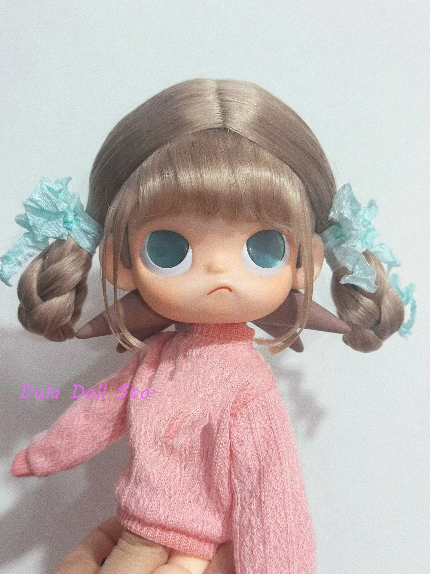 2026 Dula Doll Wigs for Blythe Qbaby Zsiga natural Mohair Qi Liu Hai Double Braid hard seams for 9-10 inch head