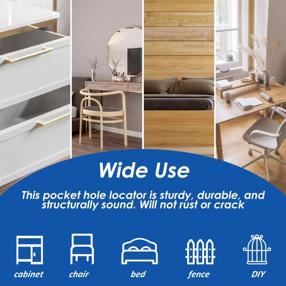 

Adjustable Pocket Hole Jig 15 Degree Angle Inclined Hole Joint Locator Drill Punch Pocket Dowel Hole Positioner Wood Joints