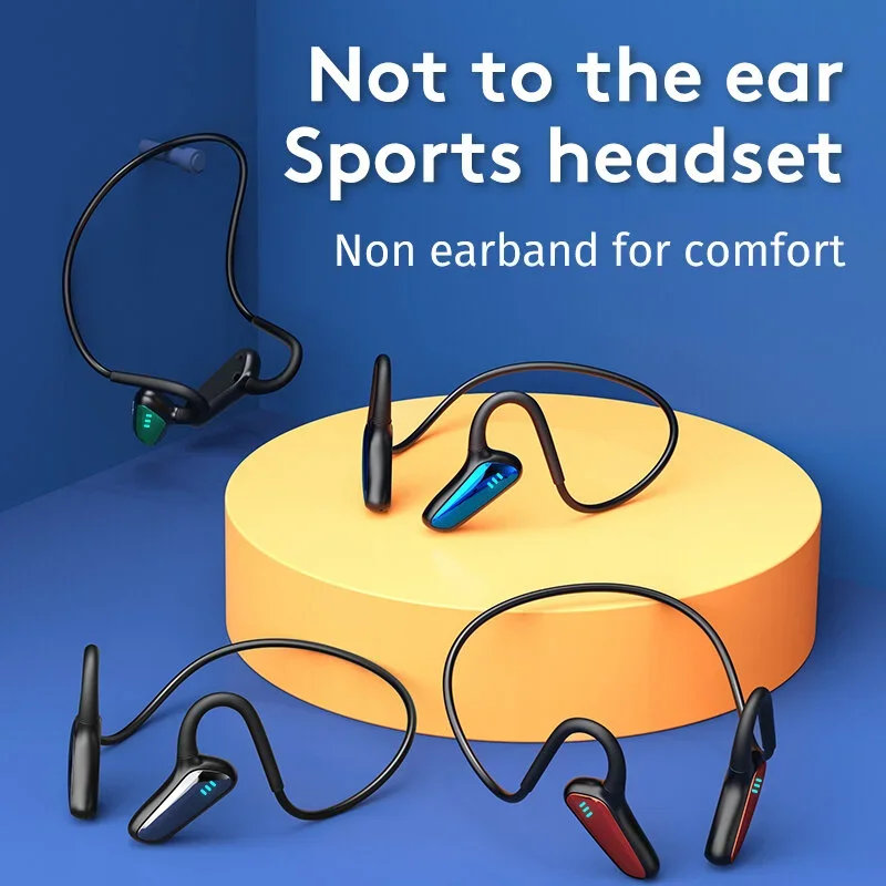 

MD8 Bone Conduction bluetooth 5.2 Headphones Ear Hook Wireless IPX5 Waterproof Earphones for Sport Fitness Shocking Horn Headset